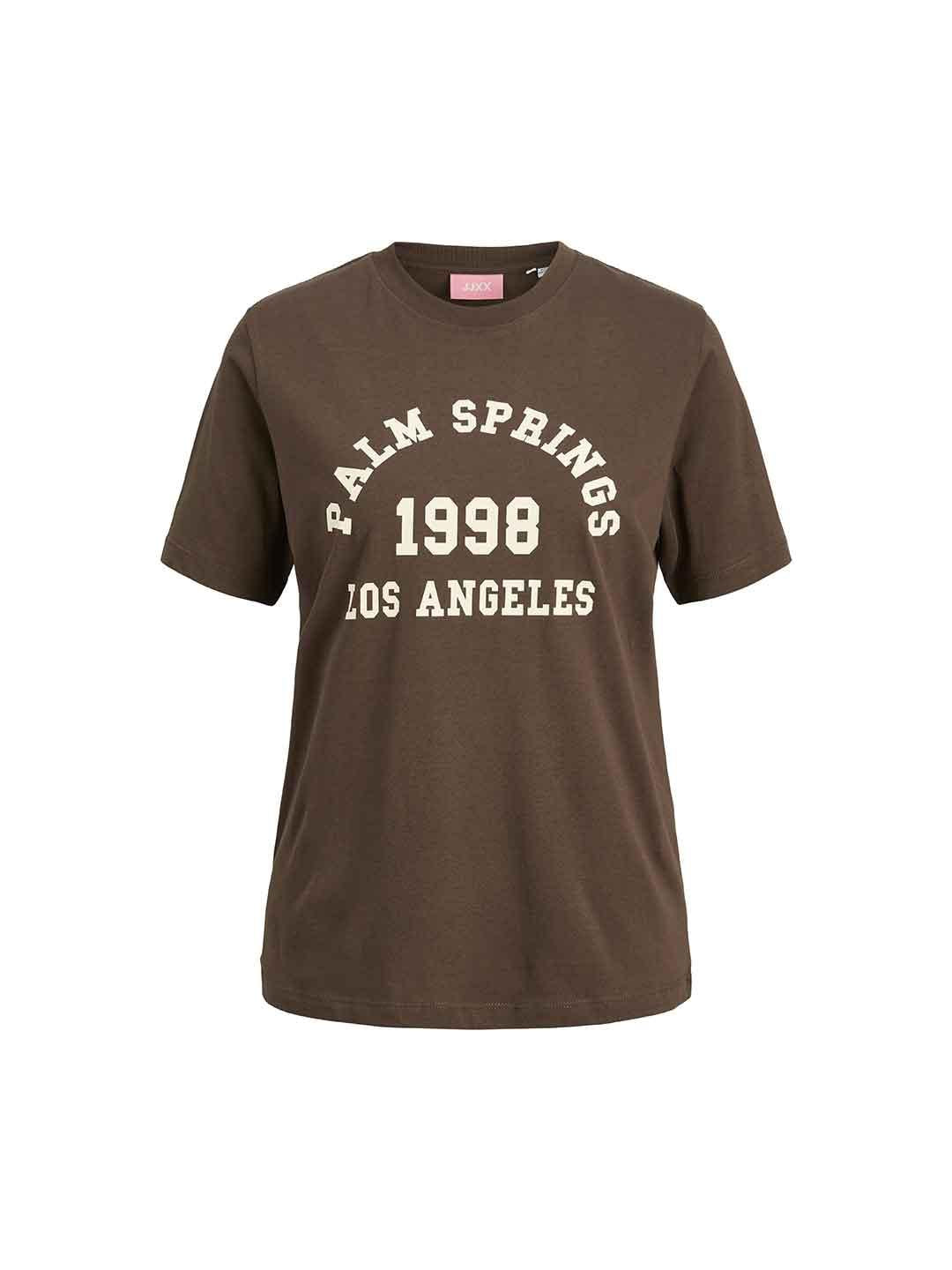 JJXX t-shirt marrone con stampa panna 12260607 MARRONE JJXX 