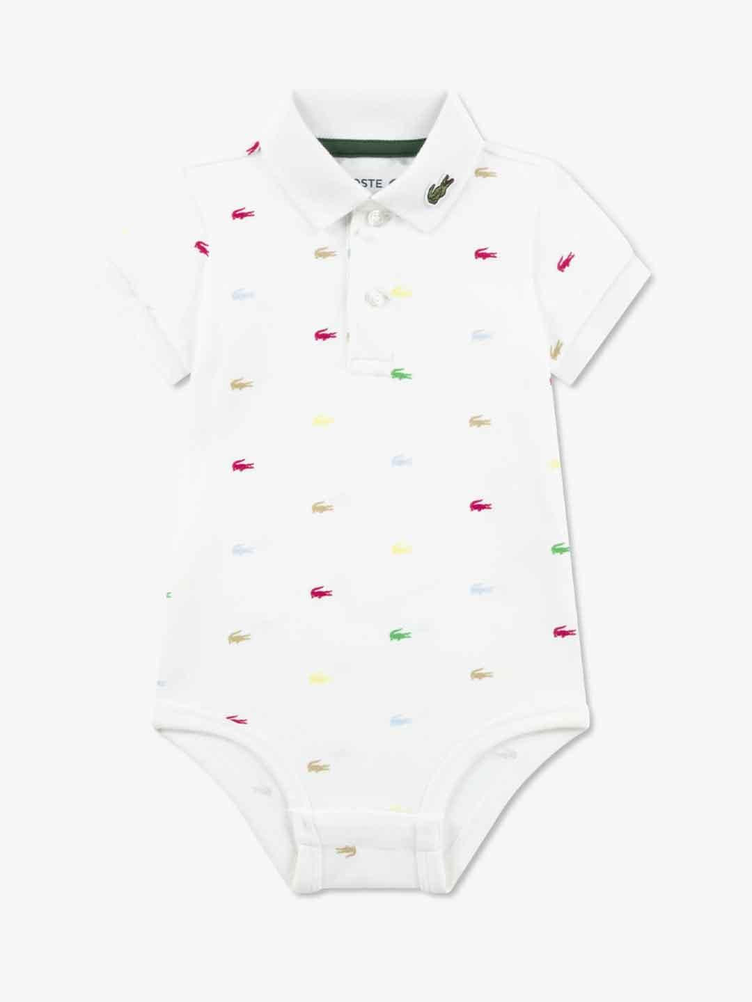Lacoste polo kids bianco logato 3-9 mesi 547119 W8L BIANCO LACOSTE 