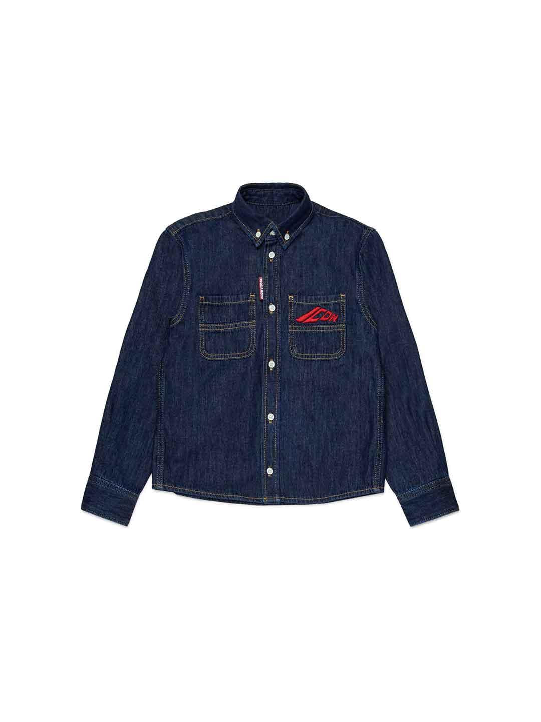 Dsquared 2 camicia kids blu in jeans DQ3139 D0AFM BLU DSQUARED 2 