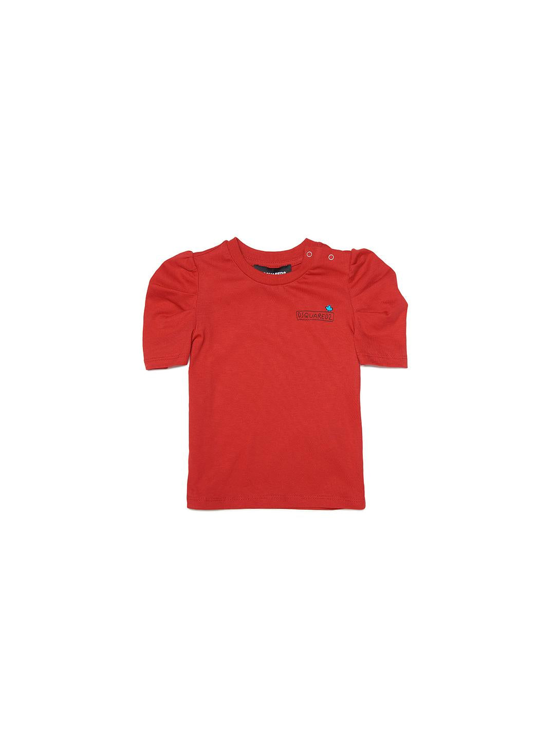 Dsquared2 t shirt rosso manica a sbuffo neonati DQ1608 D004G ROSSO DSQUARED 2 