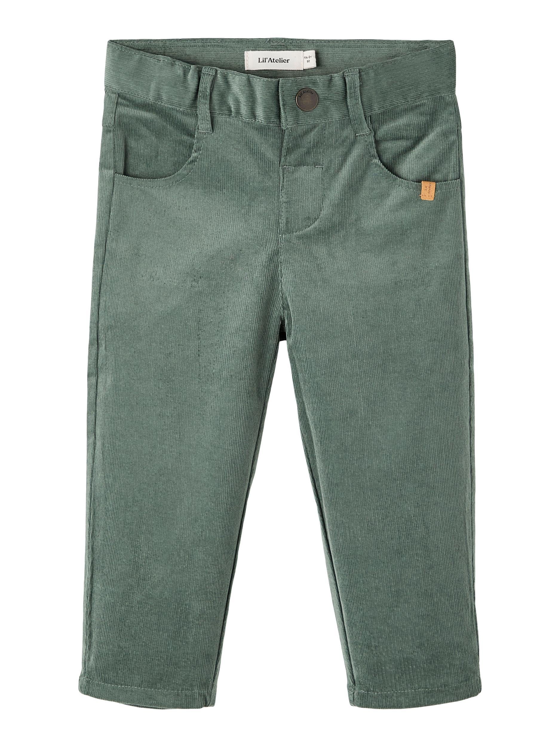 Lil'Atelier pantaloni kids verde a coste 13222201 VERDE Lil'Atelier 