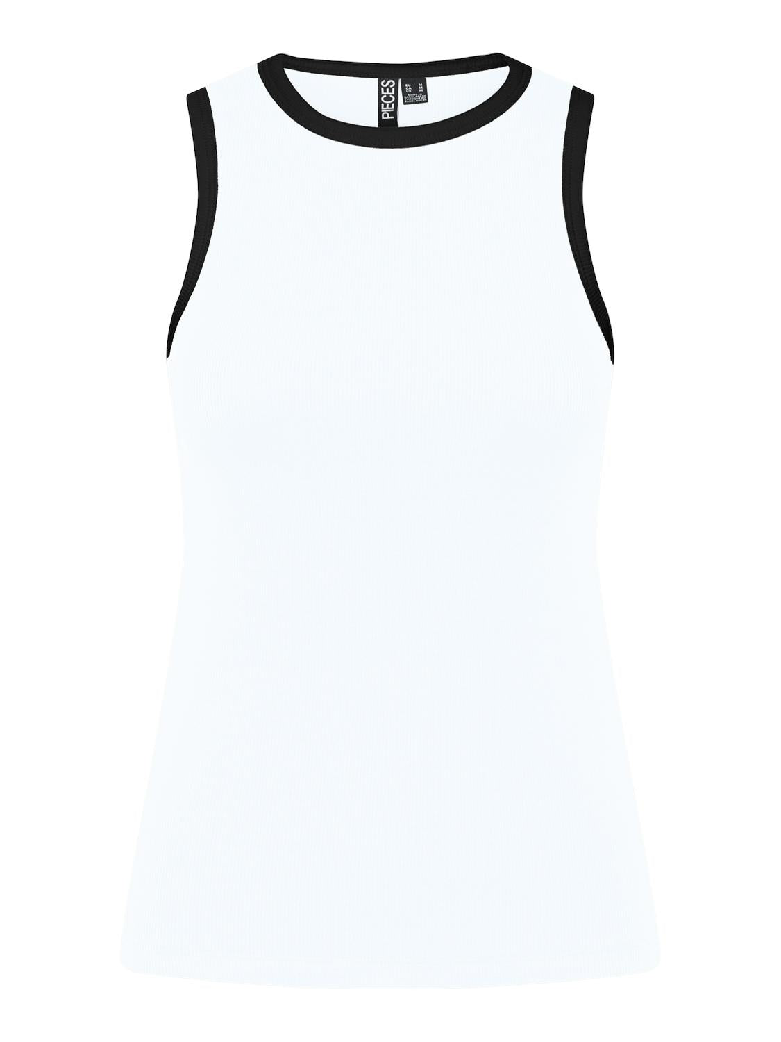 Pieces canotta bianco con orli nero 17154480 BIANCO PIECES 