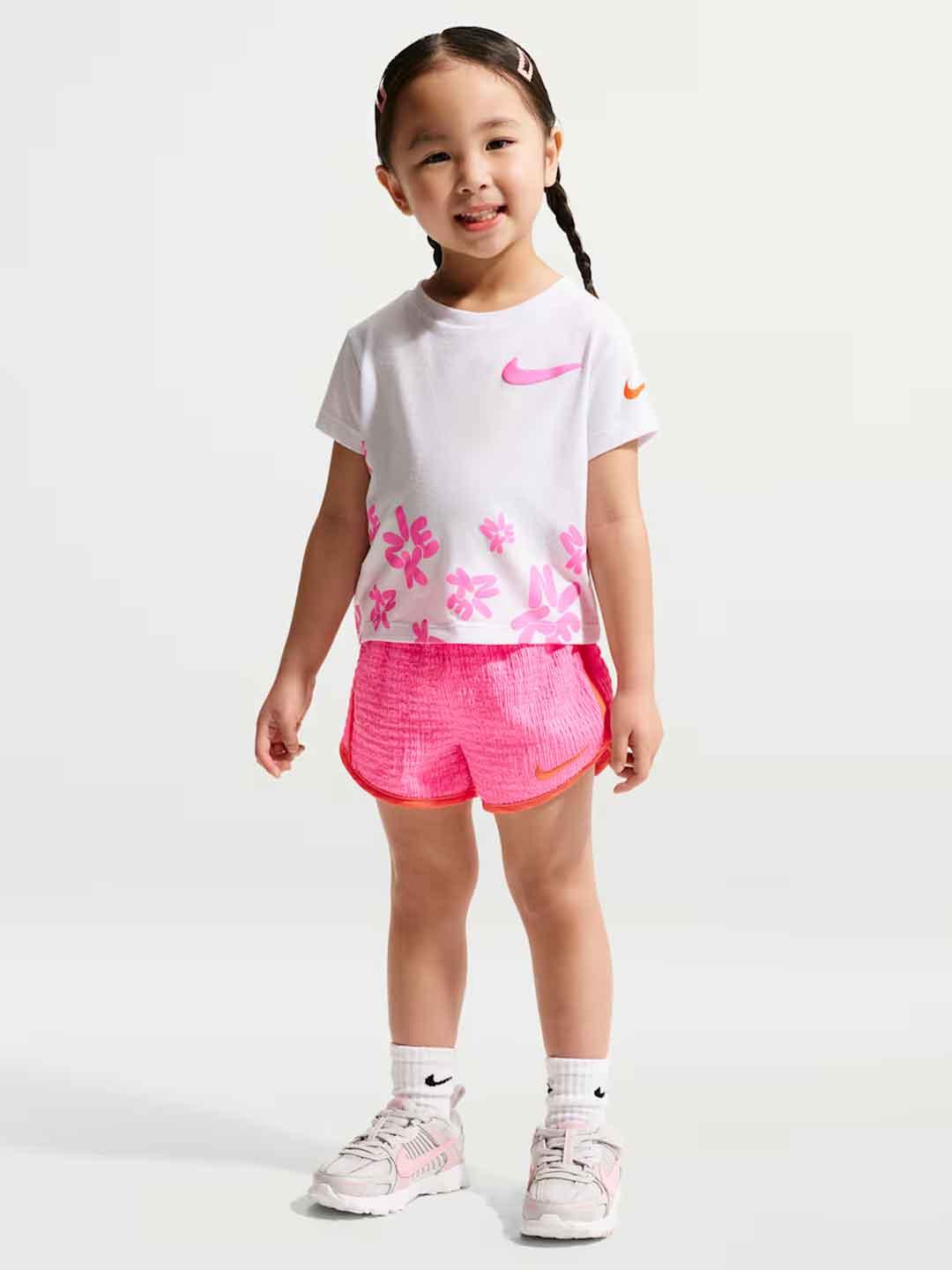 Nike coordinato kids bianco con grafica rosa 12-24 mesi 16N913 AFD BIANCO NIKE 