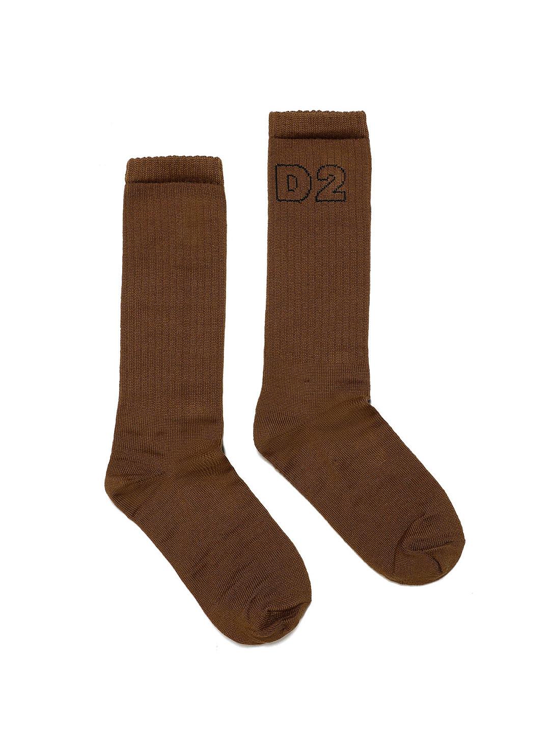 Dsquared 2 calzini kids marrone con logo in contrasto DQ1827 D0A4T MARRONE DSQUARED 2 