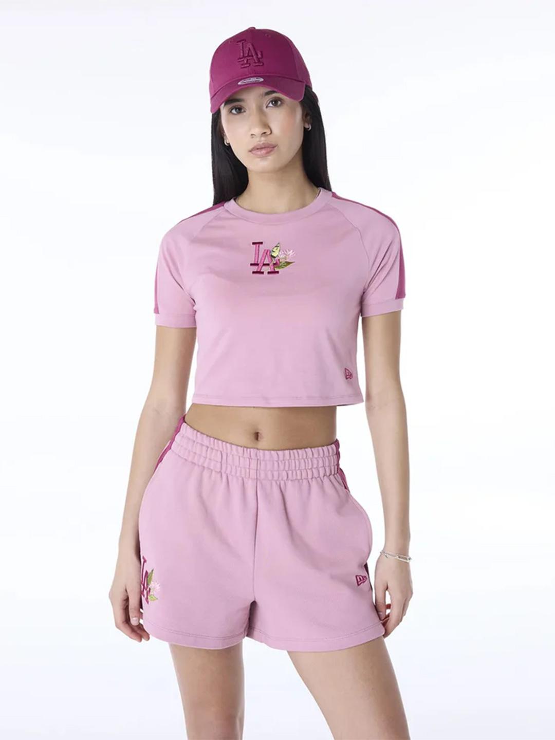 New Era t-shirt rosa crop LA 60596542 ROSA NEW ERA 