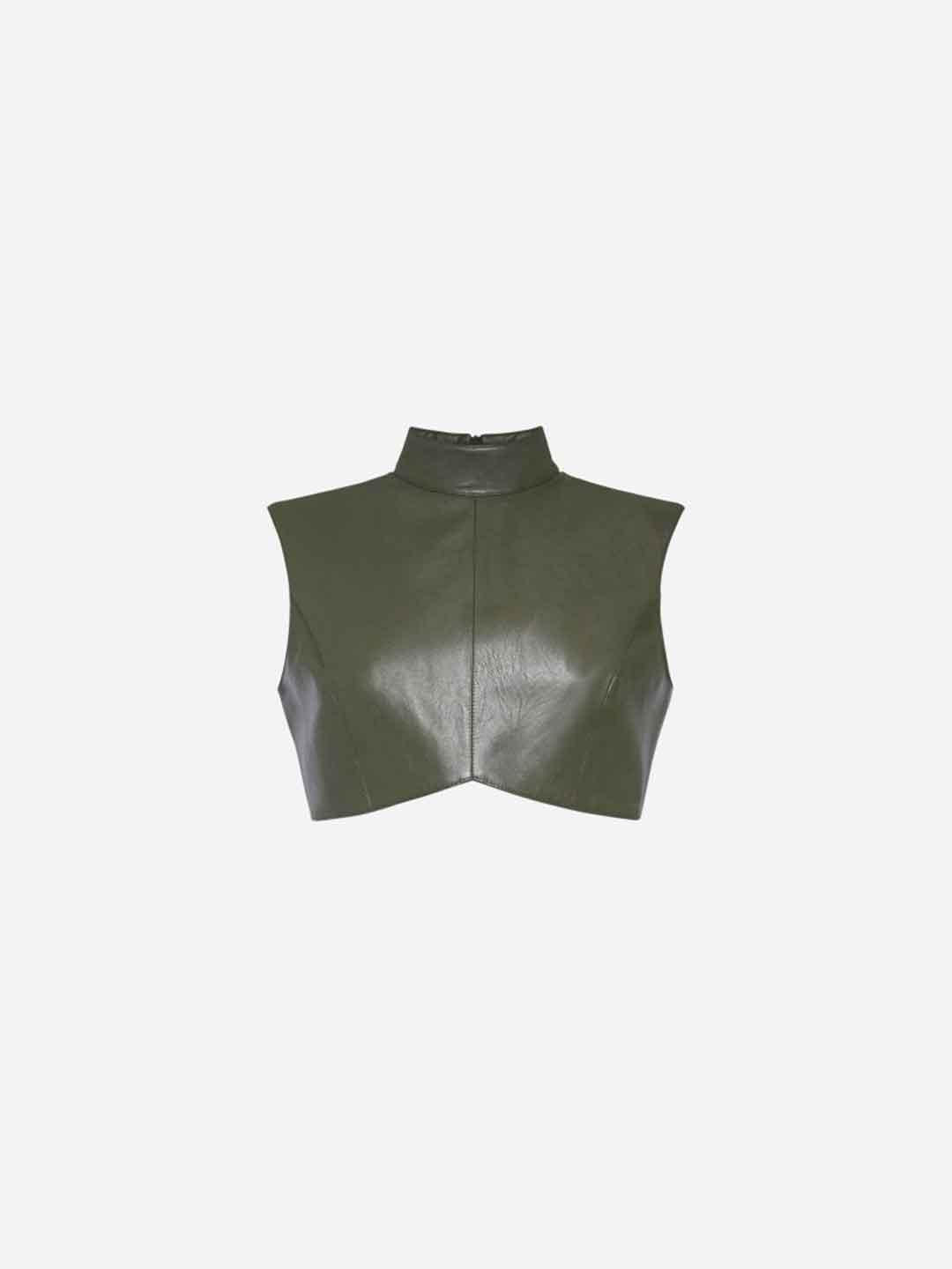 Silence top verde in pelle BOU850 VERDE SILENCE 