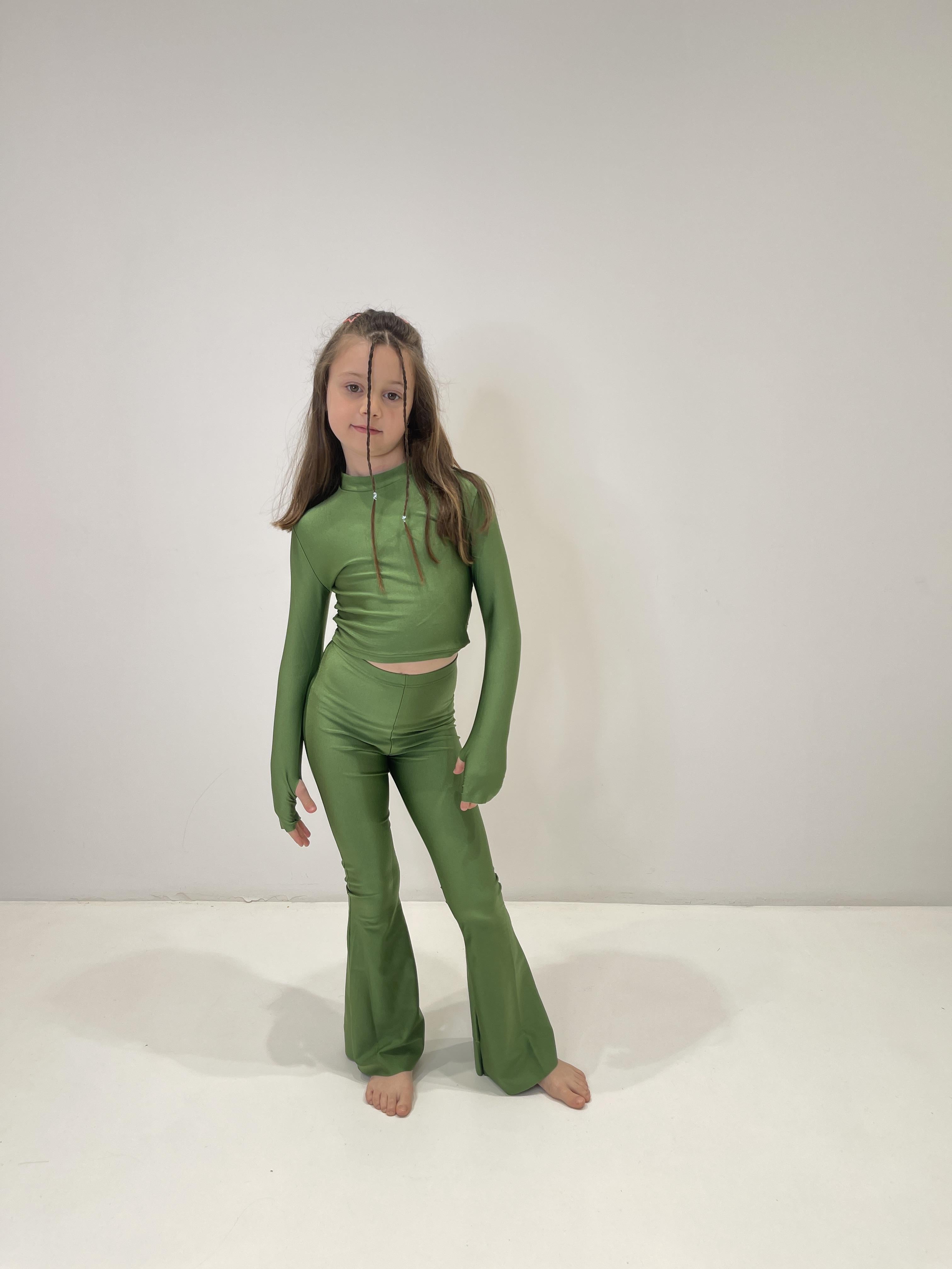 Island Coco leggings kids verde a zampa AB-ICJ07 VERDE ISLAND COCO 