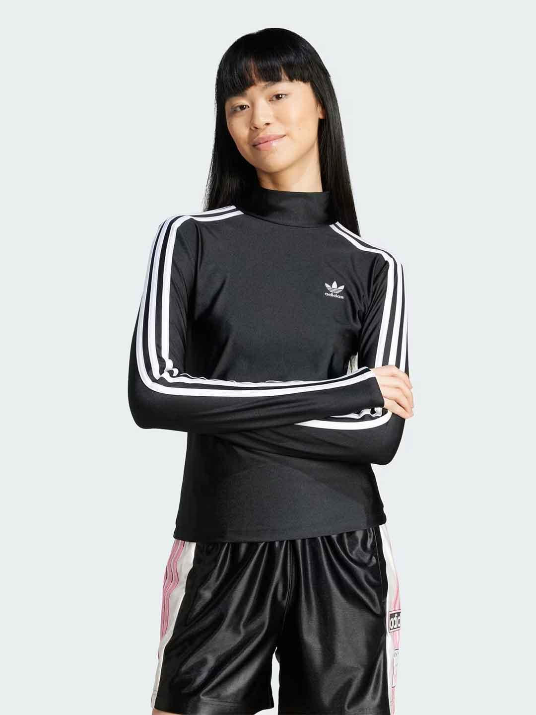 Adidas Adicolor t-shirt nero mezzo collo IZ3200 NERO ADIDAS 