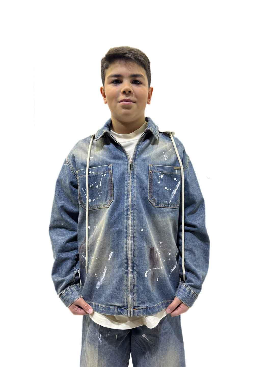 Yes London camicia kids in jeans con cappuccio JR0072-NP JEANS YES LONDON 