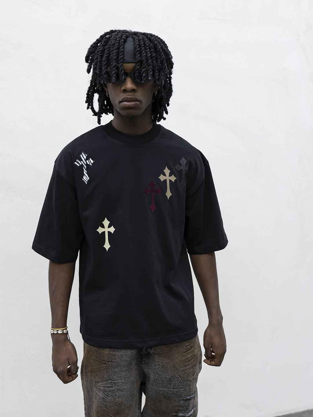 Tokyo t-shirt nero con croci RB003 NERO TOKYO 