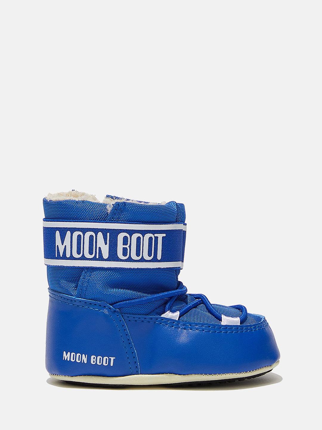 Moon Boot Crib stivali neonato blu basso in Nylon 3401020 BLU MOON BOOT 