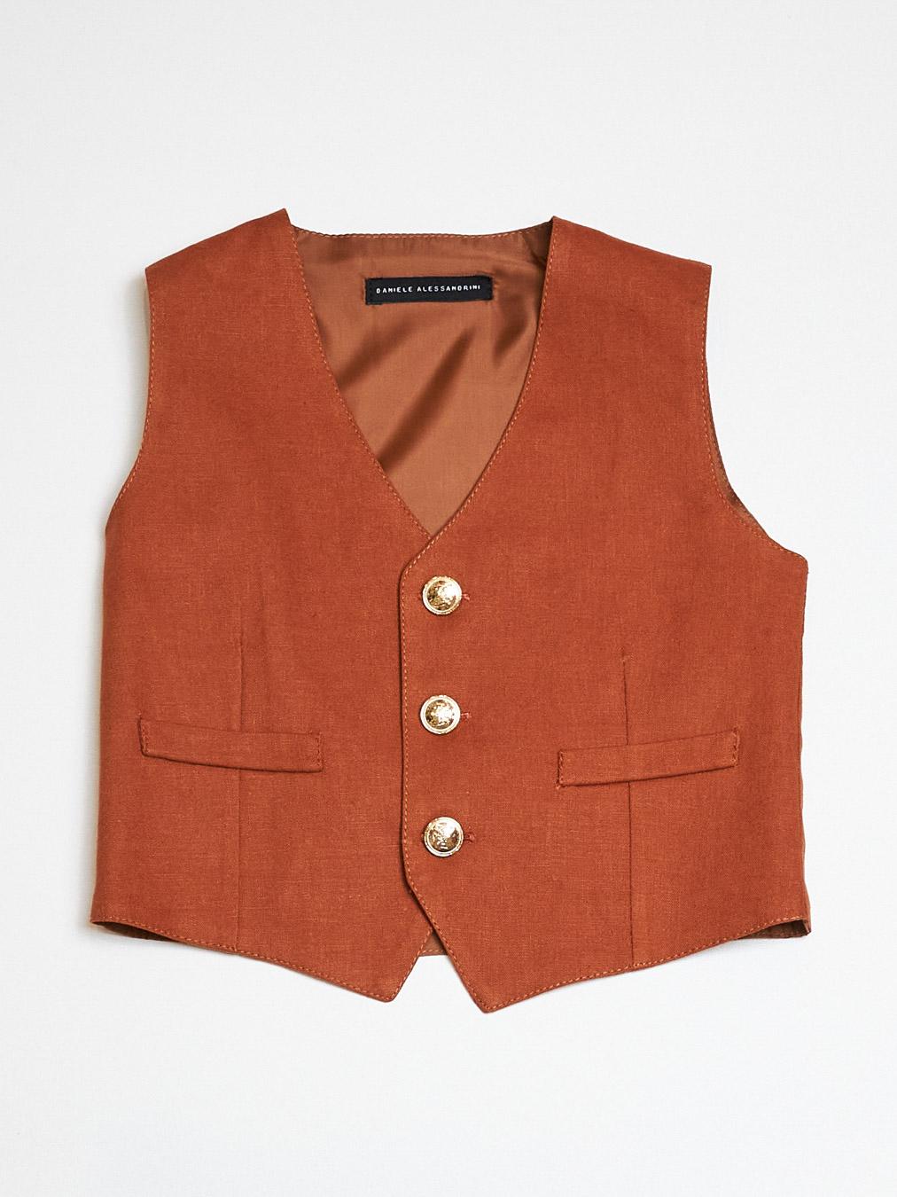 Daniele Alessandrini gilet marrone neonati 1296B0831 ARANCIO DANIELE ALESSANDRINI 