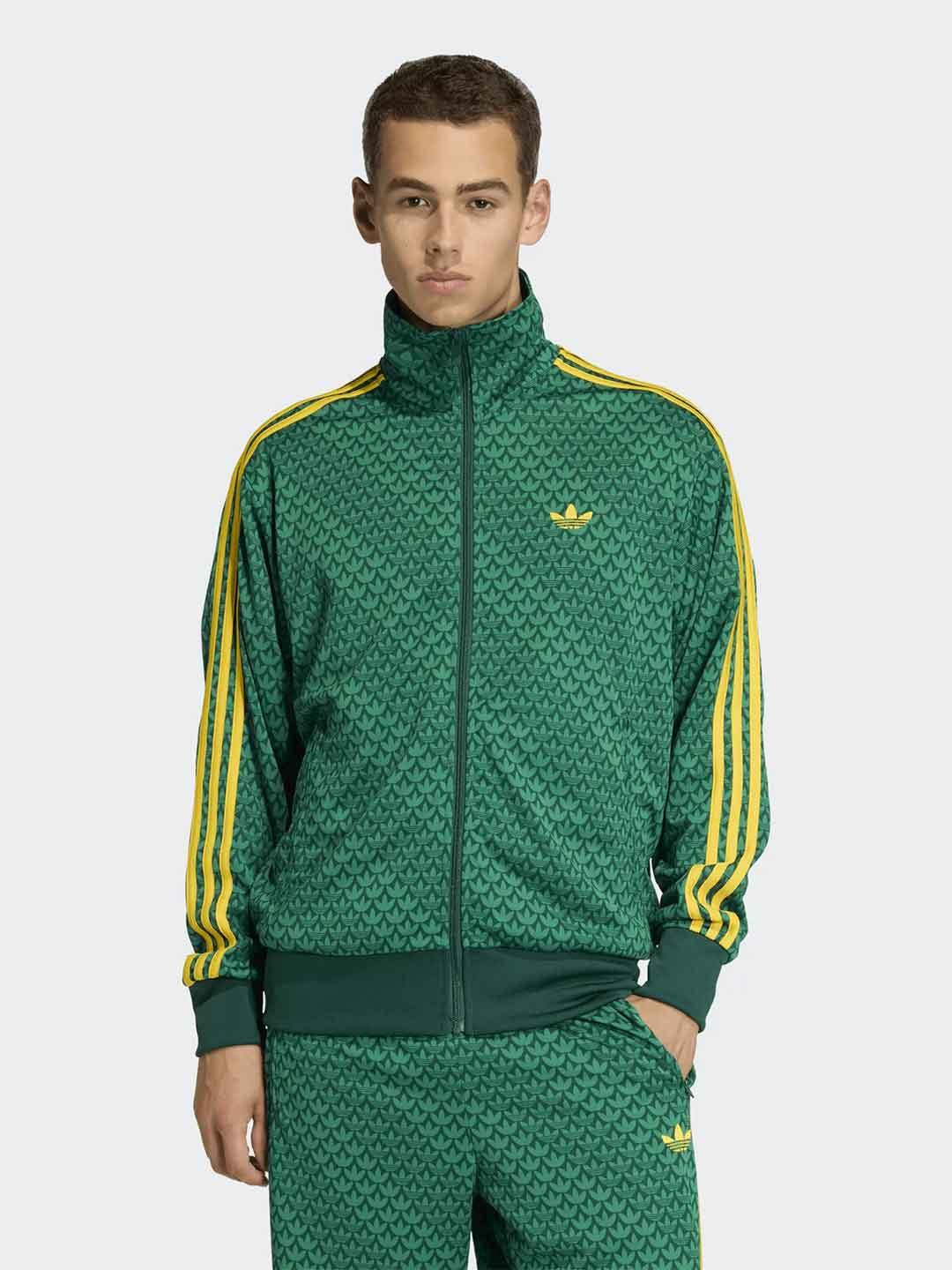 Adidas felpa verde multilogo KD0382 VERDE ADIDAS 