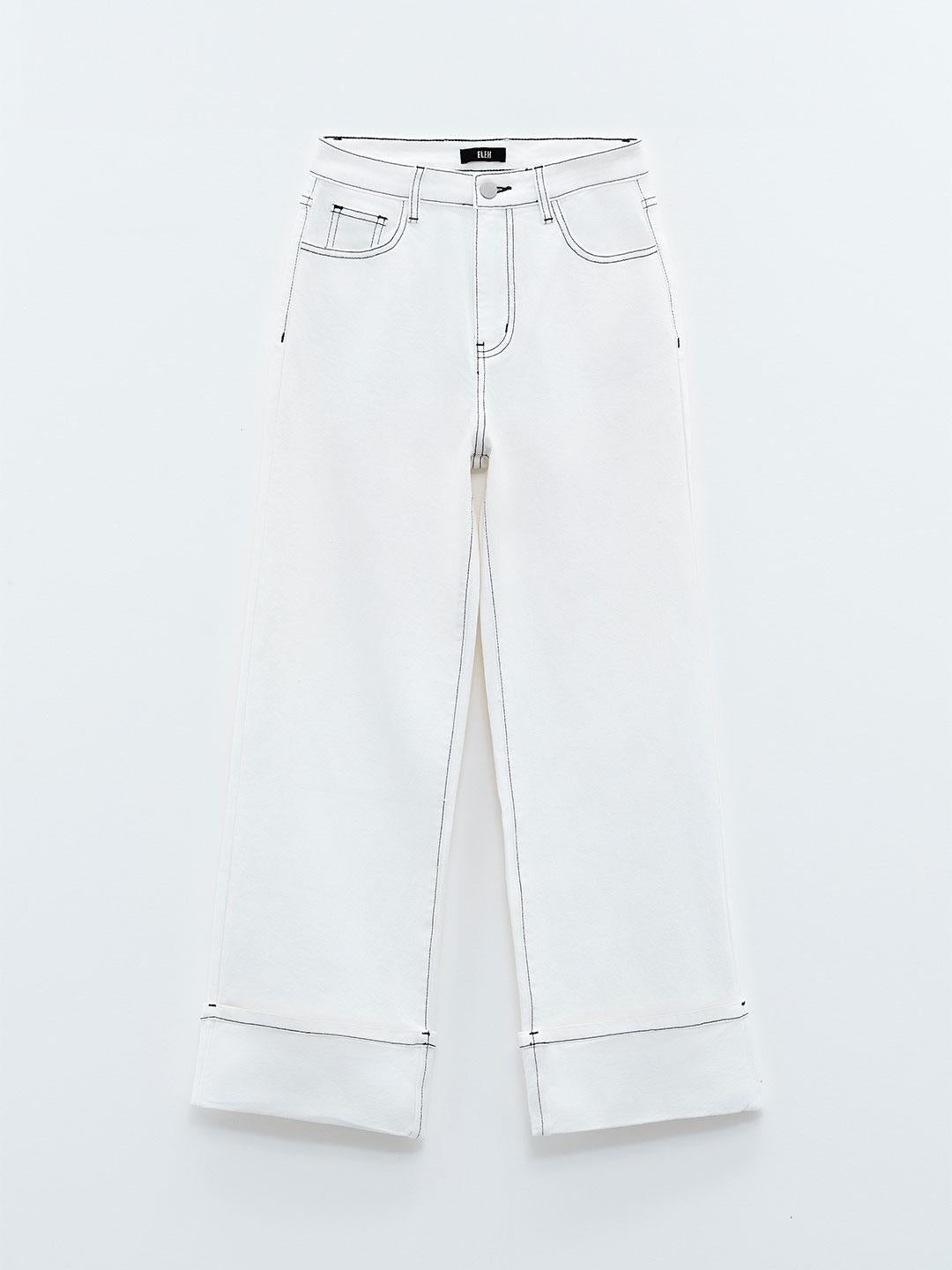 Eleh pantaloni bianco con piegoni 032 BIANCO ELEH 