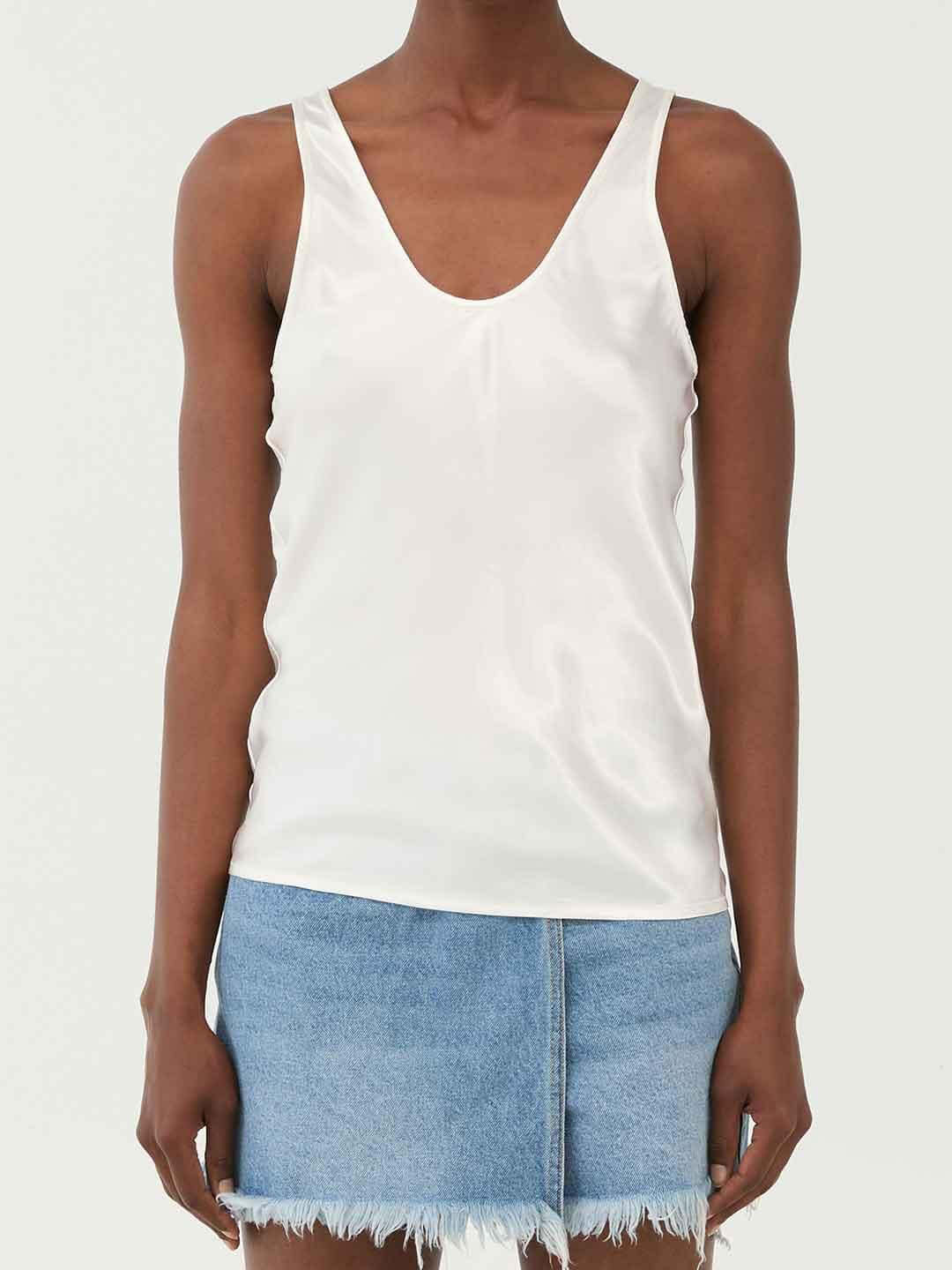 Eleh top bianco in raso SS260044 BIANCO ELEH 