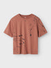 Name It t-shirt kids bordeaux con schizzi pittura