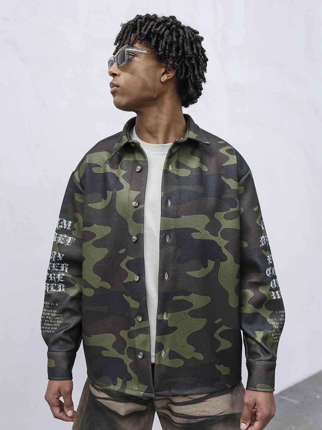 Present Day camicia verde camouflage PRS082 VERDE PRESENT DAY 