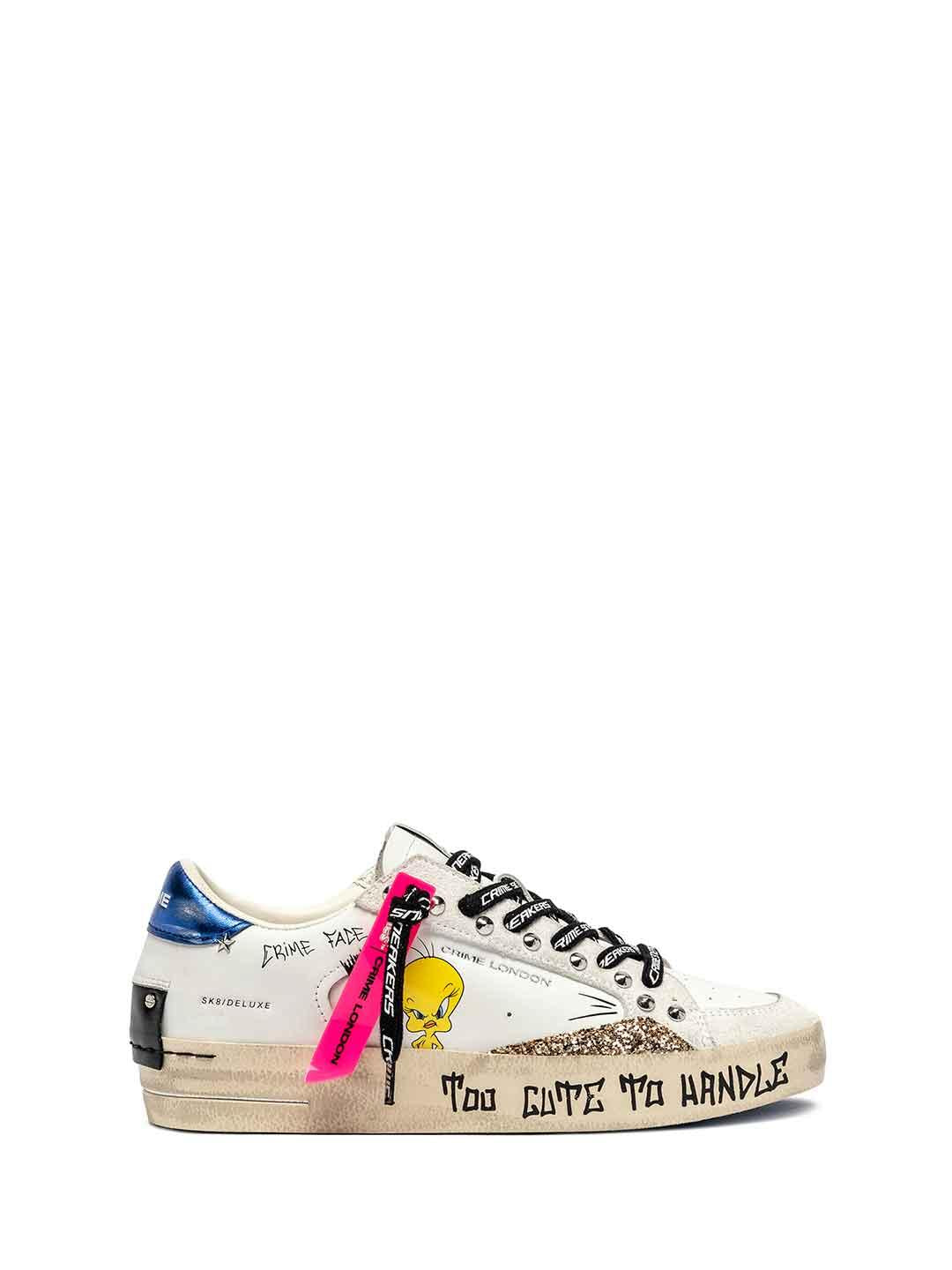 Crime Sk8 Deluxe sneakers bianco Tweety 88103 BIANCO CRIME 