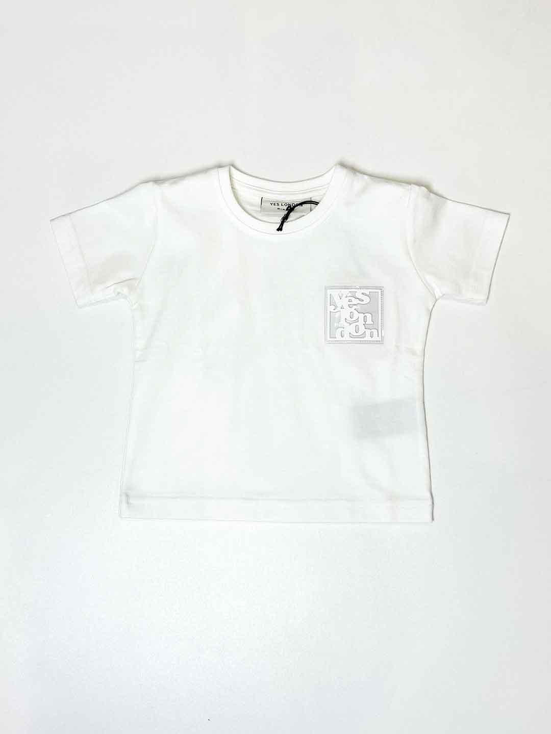 Yes London t-shirt kids bianco con logo JR2120-M BIANCO YES LONDON