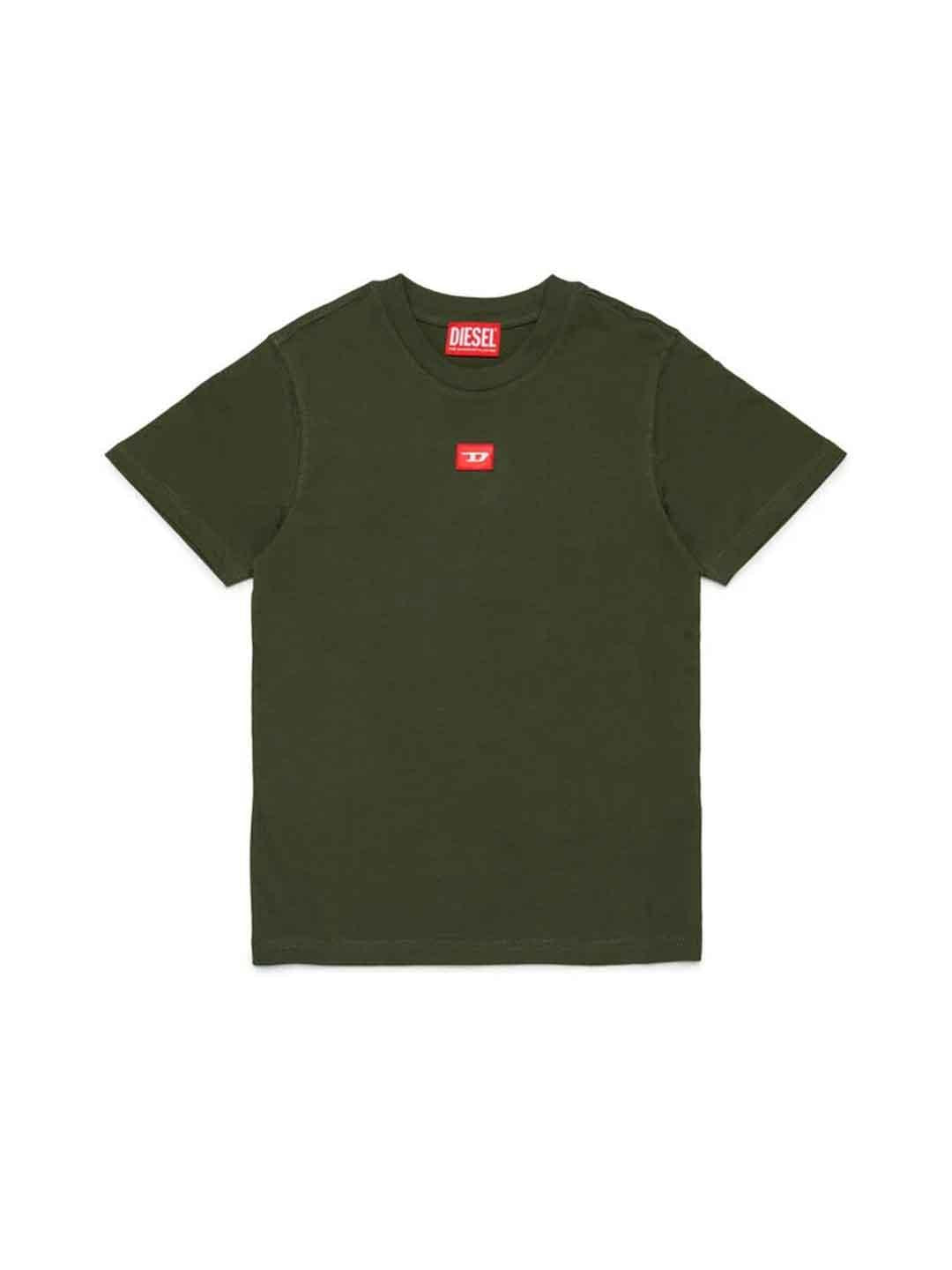 Diesel Tx Diego t-shirt kids verde con patch J02501 0GRAI VERDE DIESEL 