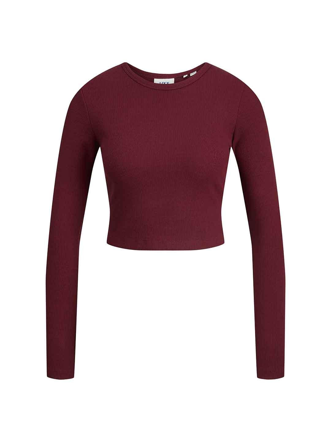 JJXX Feline t-shirt bordeaux manica lunga 12200402 BORDEAUX JJXX 