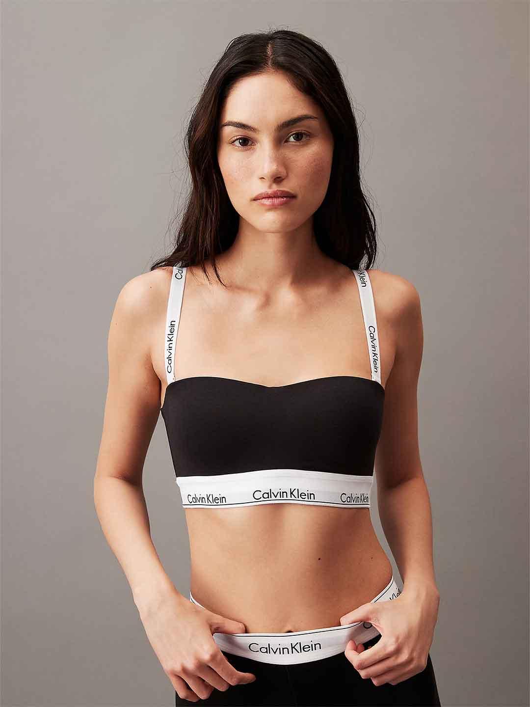Calvin Klein top nero con coppe LV00QF4897-UB1 NERO CALVIN KLEIN 