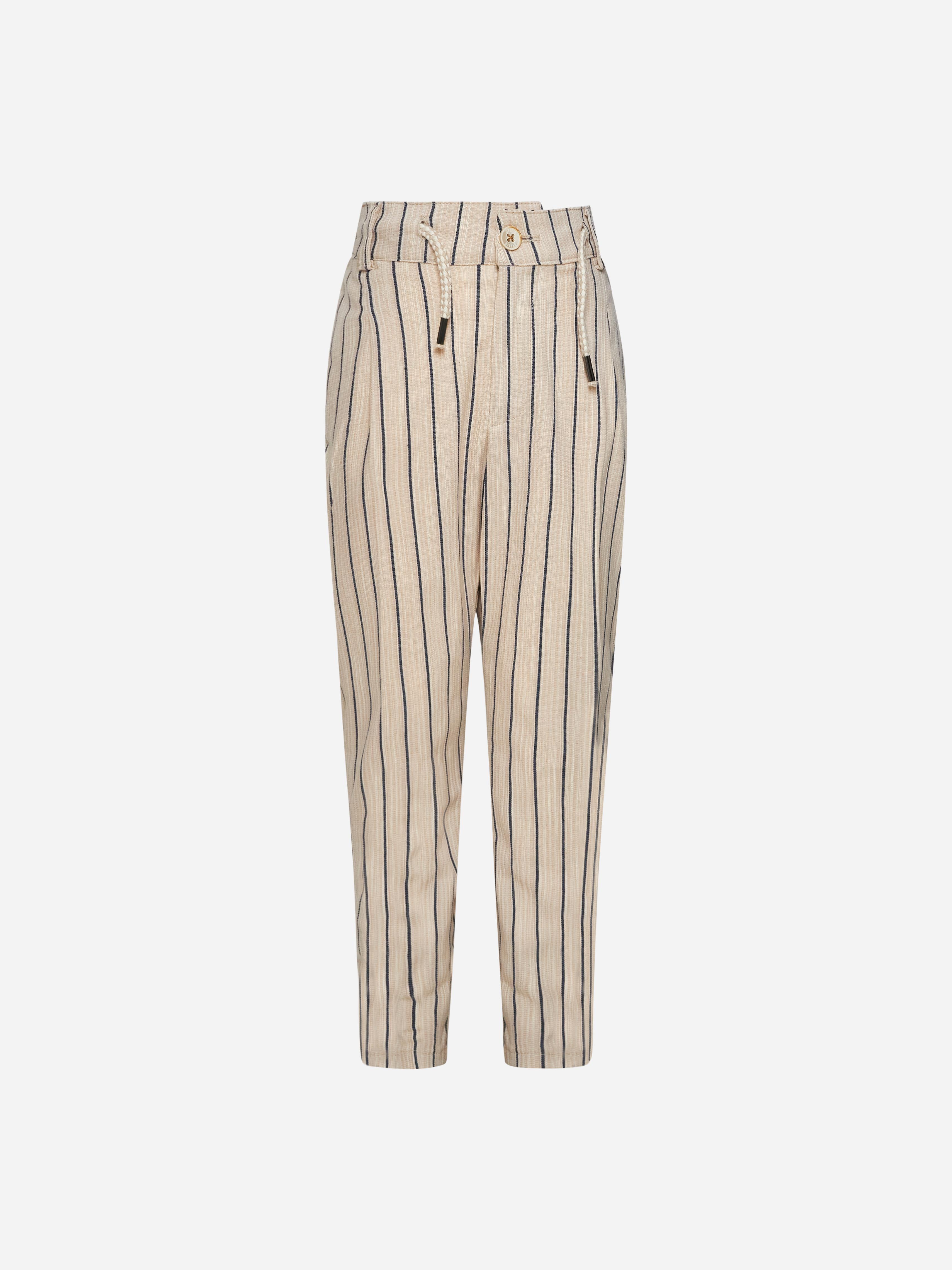 Over/D kids pantaloni a righe beige e blu OK1134SPN BEIGE OVER/D 