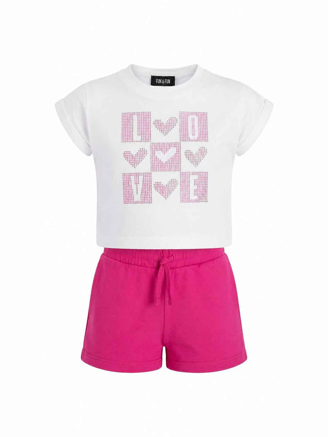 Fun & Fun coordinato kids fucsia e bianco 2-8 anni FBCM03168 FUCSIA FUN & FUN 