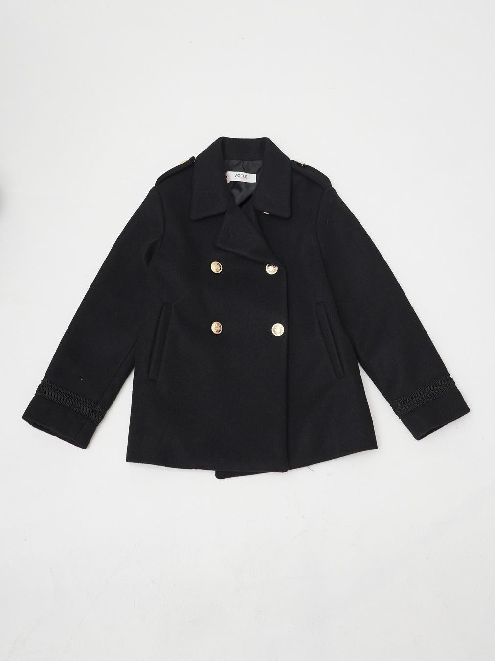 Vicolo kids cappotto nero doppiopetto 3141O0853 NERO VICOLO 