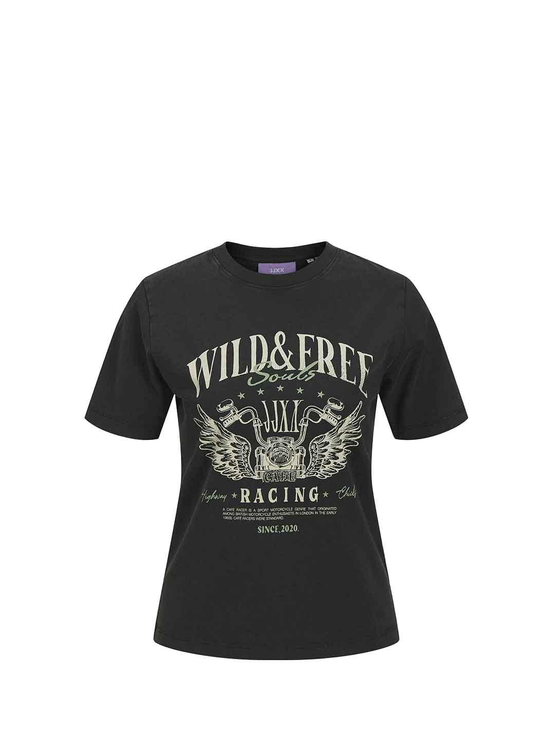 JJXX t-shirt nero Wild e Free 12281204 NERO JJXX 