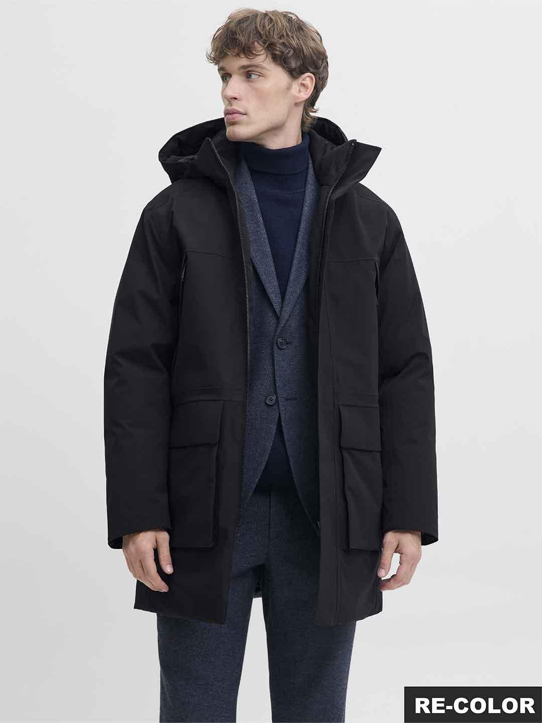 Jack & Jones giubbino nero lungo 12280904 NERO JACK & JONES 
