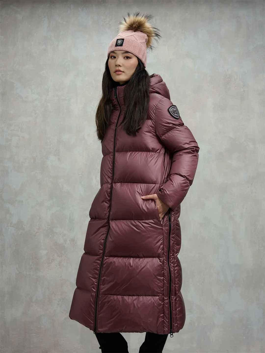 Blauer Celia piumino bordeaux lungo con zip 25WBLDK03161 BORDEAUX BLAUER 