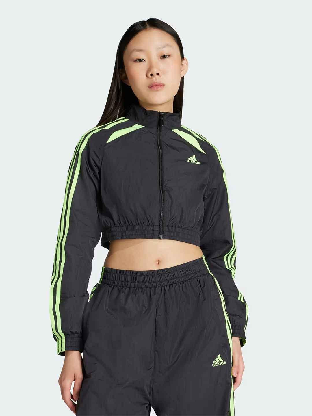 Adidas felpa nero con bande fluo JX8273 NERO ADIDAS 