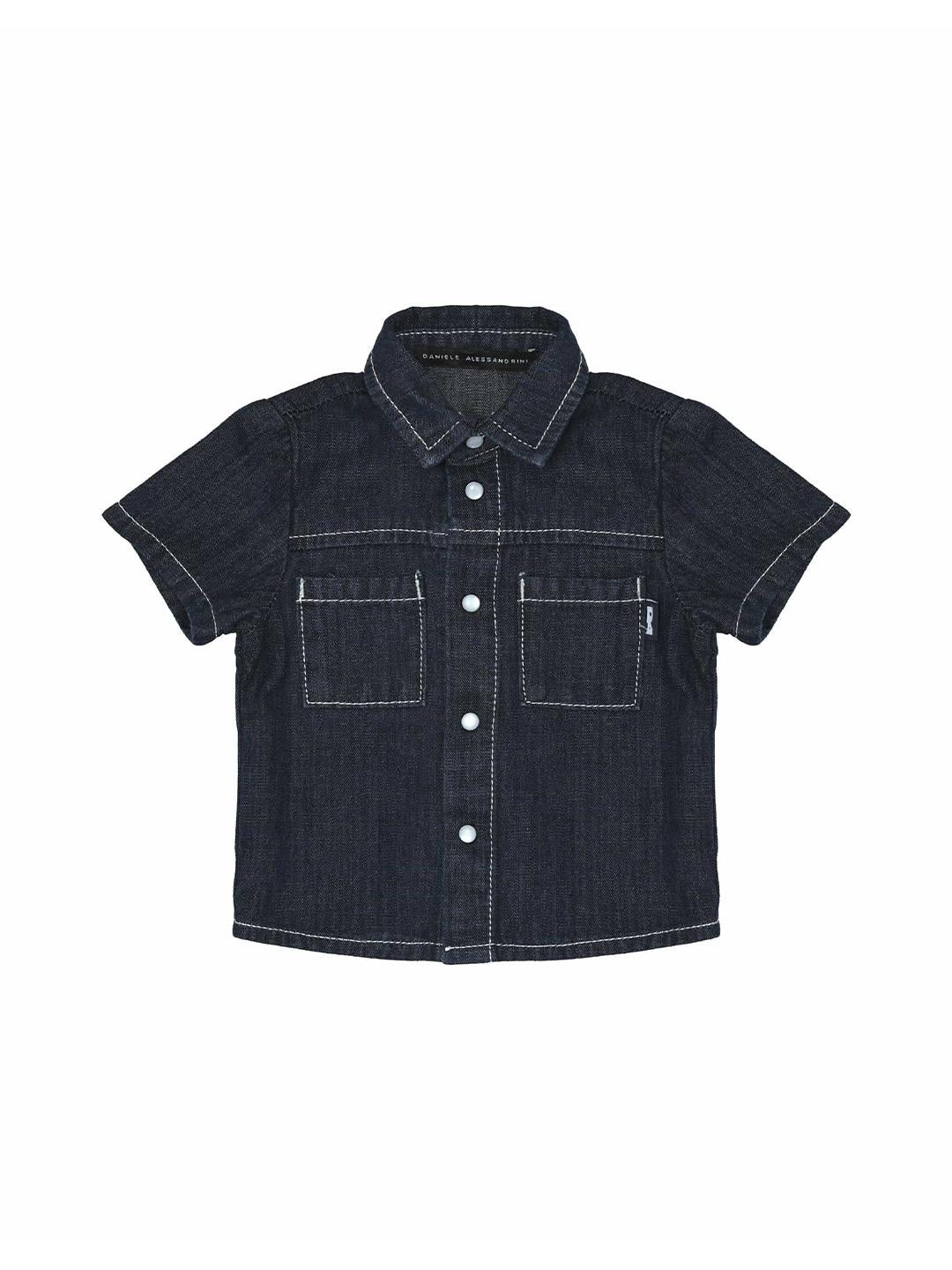Daniele Alessandrini camcia kids in jeans mezza manica 1296CD00200 JEANS DANIELE ALESSANDRINI 