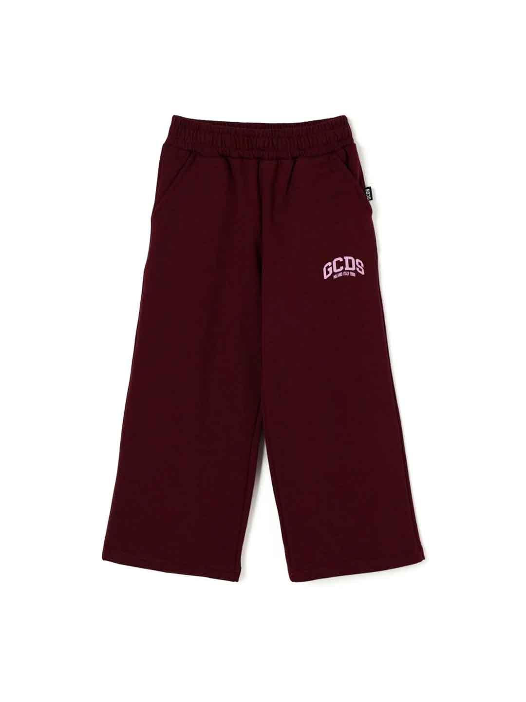 GCDS pantalone kids bordeaux con logo B2KW3024BA5 BORDEAUX GCDS 