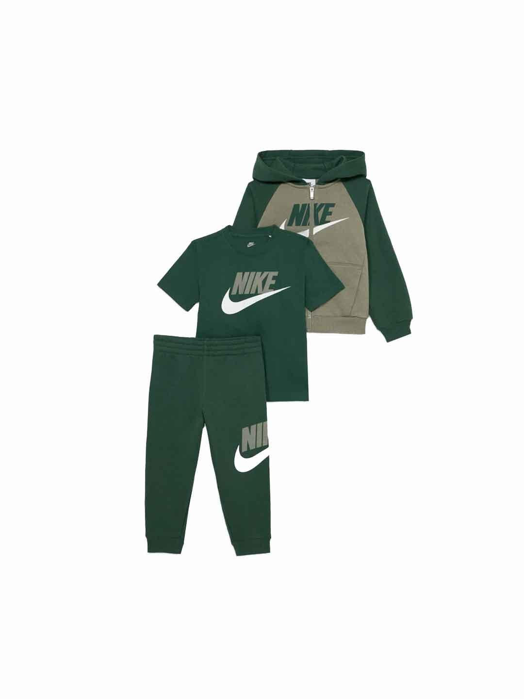 Nike coordinato kids verde 3 pezzi con zip 86N341-F1J VERDE NIKE 