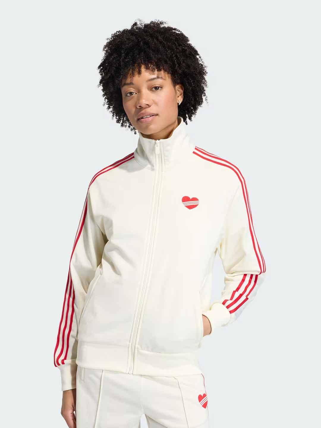 Adidas Firebird felpa panna con cuore KQ8075 PANNA ADIDAS 