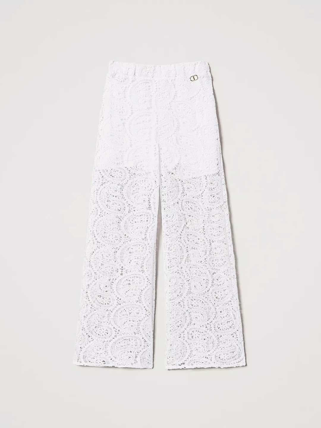 Twinset pantaloni kids bianco in pizzo 2QR4 BIANCO TWINSET 
