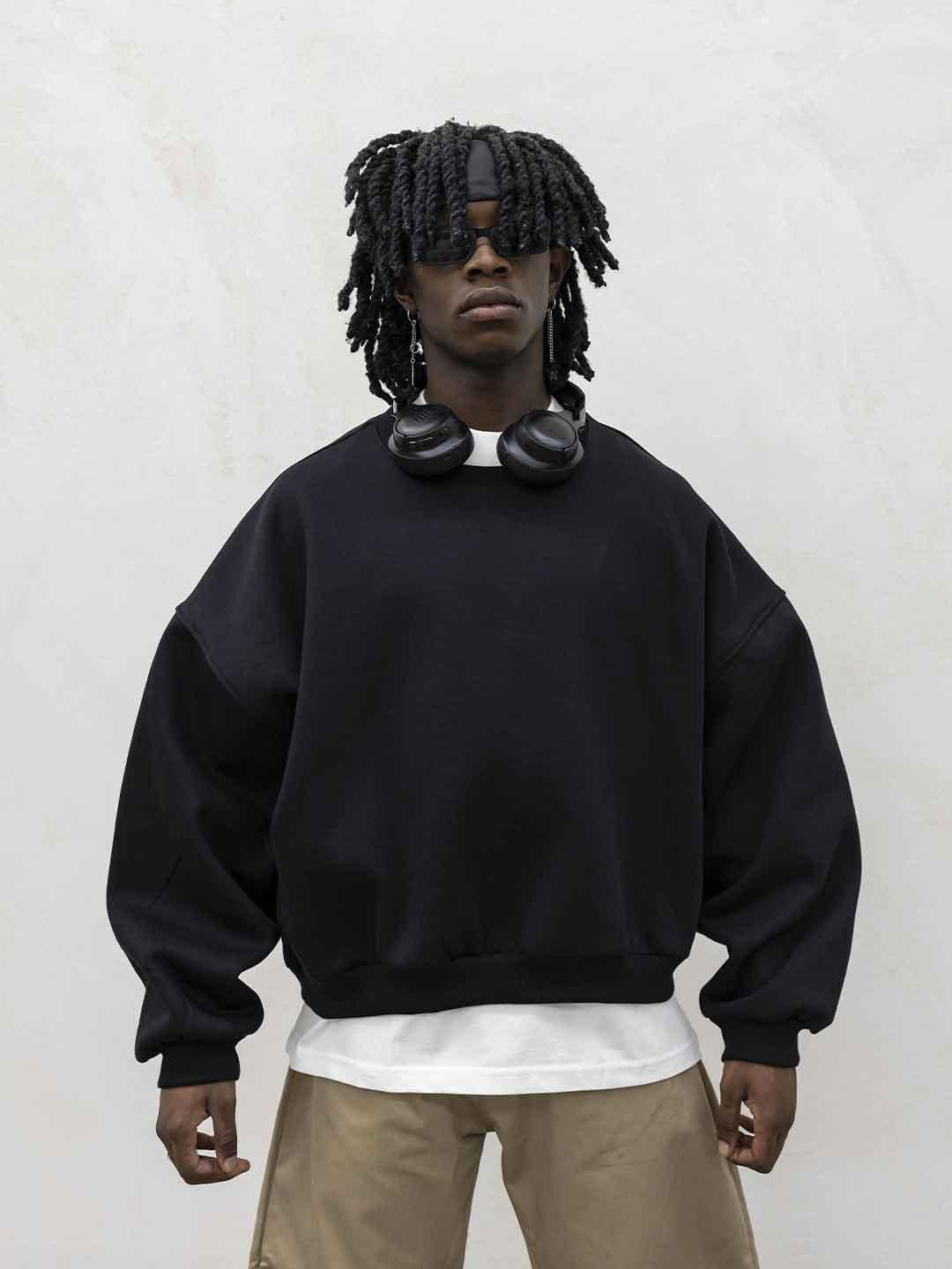 Present Day felpa nero girocollo PRS073 NERO PRESENT DAY 