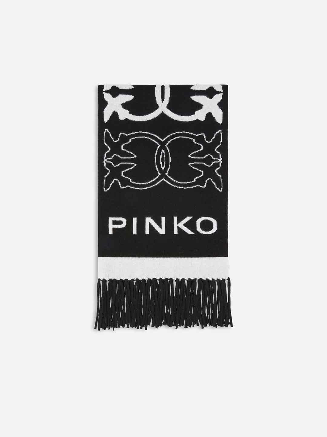 Pinko sciarpa nero con logo 105992 A2YO NERO PINKO 