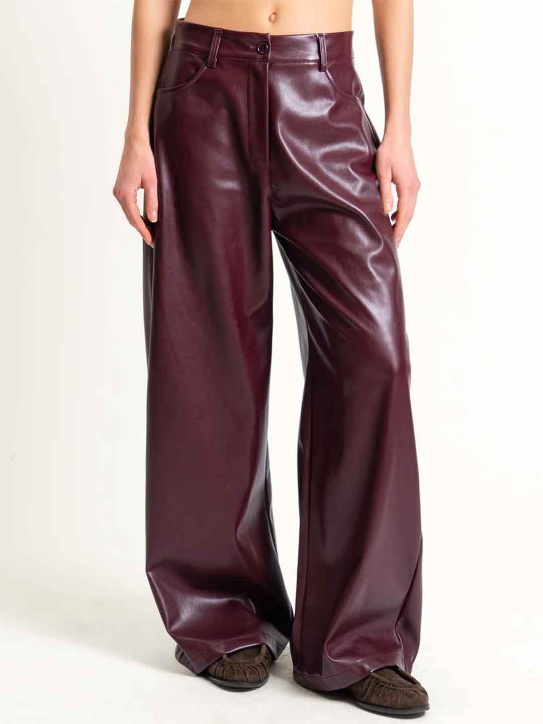 Motel pantalone bordeaux in pelle 224223 BORDEAUX MOTEL 