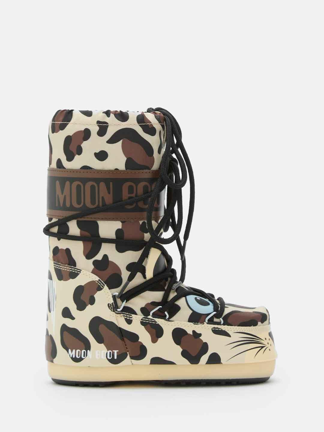 Moon Boot Icon Junior Leopard stivale kids a fantasia 3400300 FANTASIA MOON BOOT 