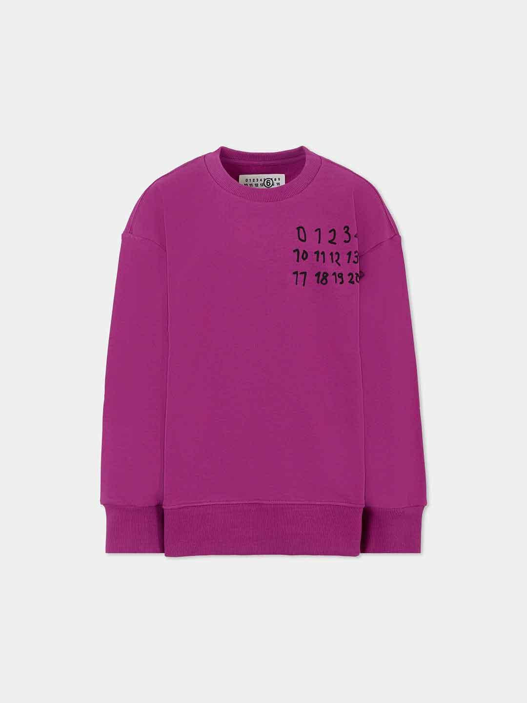 Maison Margiela felpa fucsia con logo numerico M60896 MM02X FUCSIA MAISON MARGIELA 