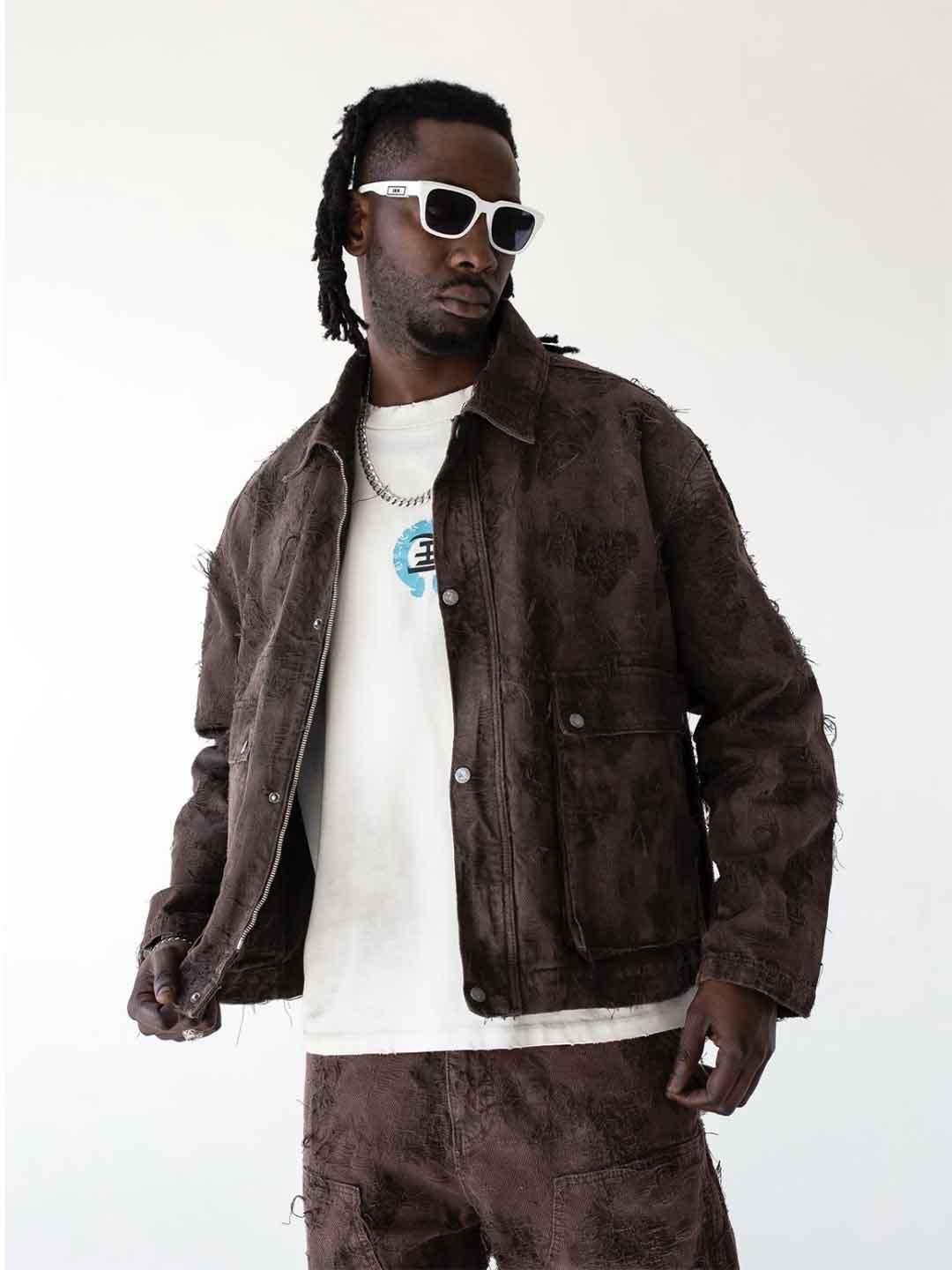 Black Island giubbino marrone con strappi 17516 MARRONE BLACK ISLAND 