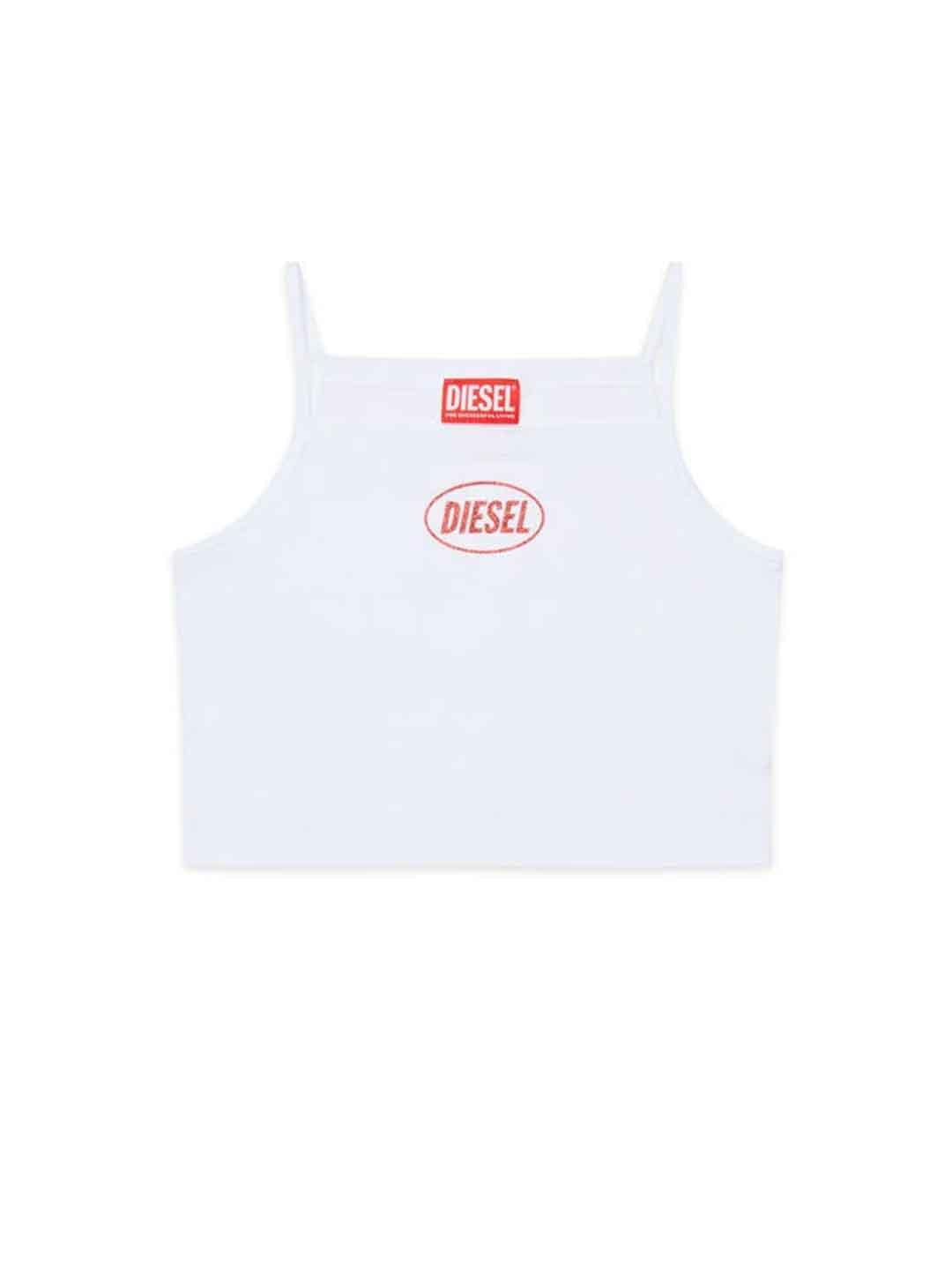 Diesel Tedim top bianco con logo rosso J02584 0GRAI BIANCO DIESEL 