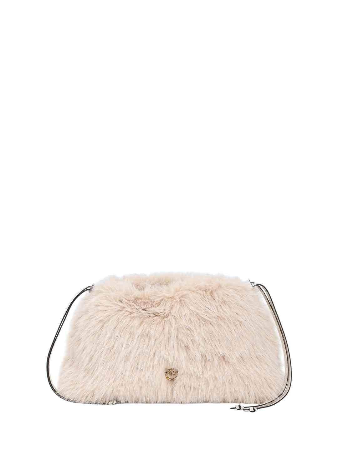 Pinko Maxi Clutch borsa panna con pelliccia 105909 A2VZ PANNA PINKO 