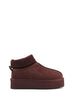 Colors Of California stivali bordeaux platform con calzino
