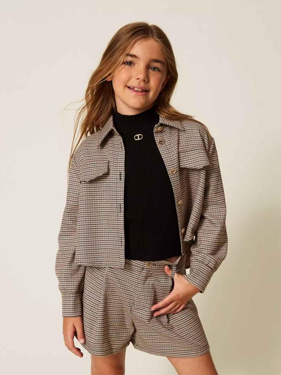 Twinset camicia kids a fantasia pied-de-poule 252GJ2102 FANTASIA TWINSET 