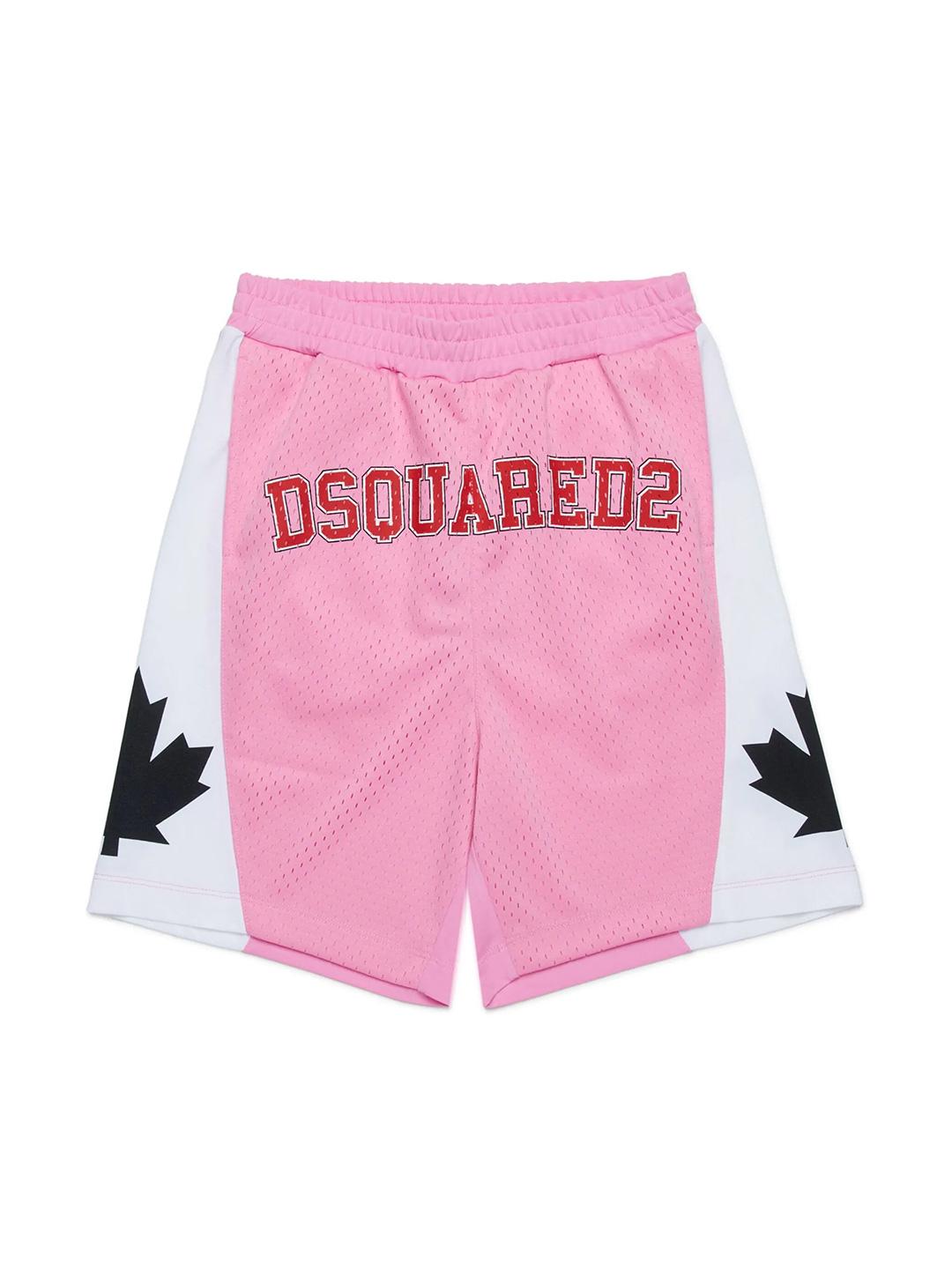 Dsquared 2 bermuda rosa a rete DQ2789 D0AC4 ROSA DSQUARED 2 