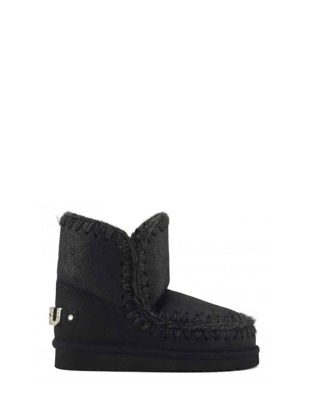Mou Eskimo 18 Rhinestones stivale nero con logo in strass FW101036B NERO MOU 